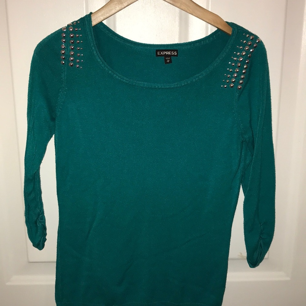 Bundle of quarter length sweaters. Teal/black